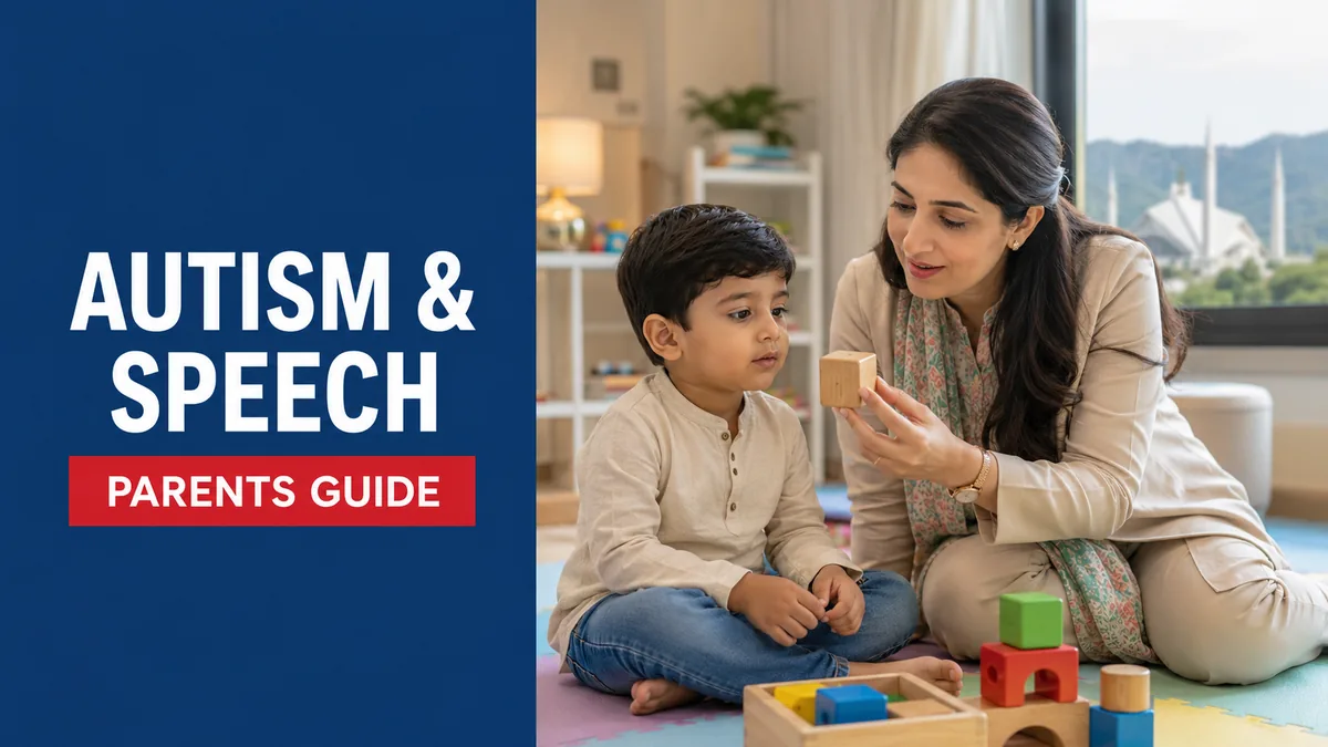 Autism and speech delay parents guide showing a child in speech therapy session at Speech Rehab Clinic